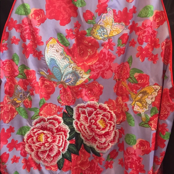 Urban Outfitters Silky Embroidered Bomber Jacket - Picture 8 of 8